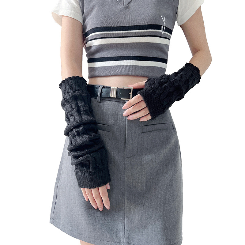 Ženske pletene rukave bez prstiju, Y2K japansko-korejski stil, Shibuya inspirirana punk moda