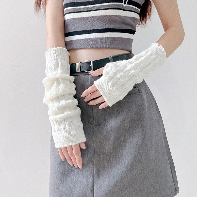 Ženske pletene rukave bez prstiju, Y2K japansko-korejski stil, Shibuya inspirirana punk moda