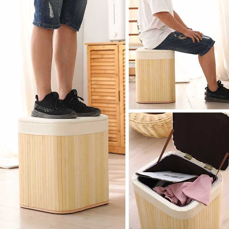 Taburet za pohranu, kompaktni multifunkcionalni taburet, elegantan taburet za mijenjanje cipela, kućni ulaz, koš za prljavu odjeću i prostor za pohranu.