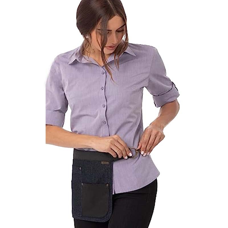Prilagođena kratka pojasna pregača — platnene radne odjeće za šminkere, bariste i frizerke (unisex)