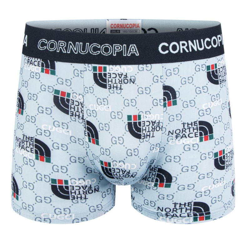 Muške boxerice s otiskom Ice Silk, srednja visina, slobodan kroj, prozračne, antibakterijske, udobne za sve sezone