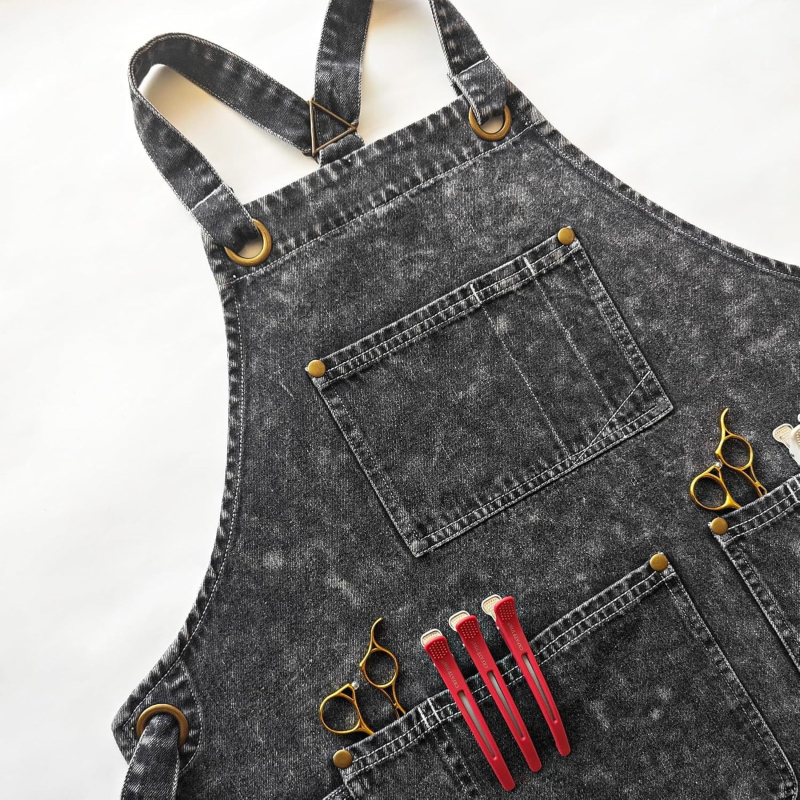 Denim fartuh bez rukava, otporan na mrlje, jednofarbni, univerzalna veličina, za umjetničko atelje, manikuru i kuhinju