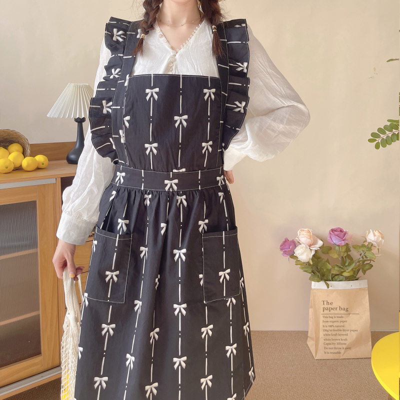 Pregača od 100% pamuka s cvjetnim uzorkom, korejski stil, kuhinja, bez rukava, univerzalna veličina