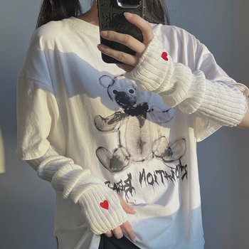 Pleten rukav za prste i zaštitni dio za ruku, Harajuku stil, Y2K moda