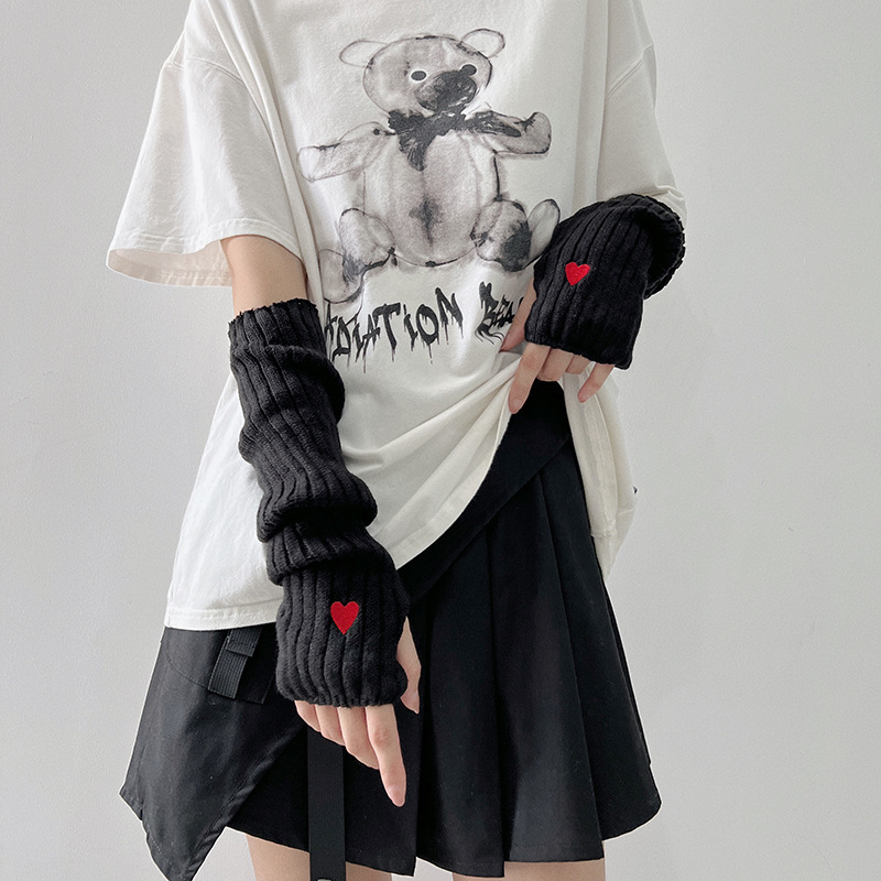 Pleten rukav za prste i zaštitni dio za ruku, Harajuku stil, Y2K moda