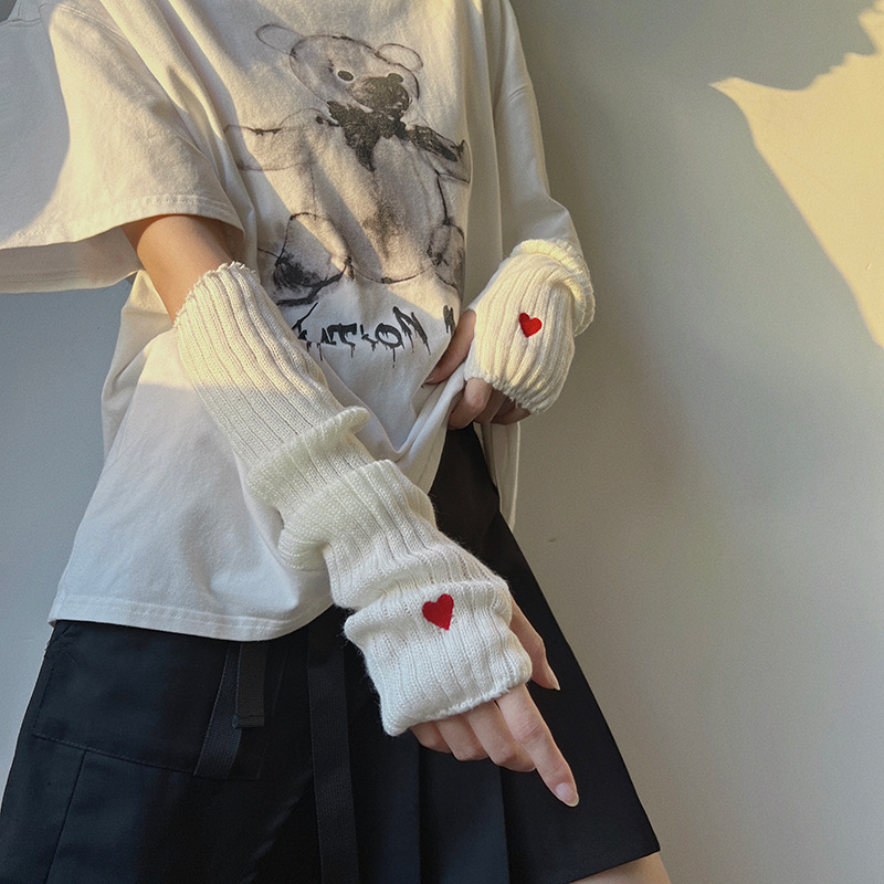 Pleten rukav za prste i zaštitni dio za ruku, Harajuku stil, Y2K moda
