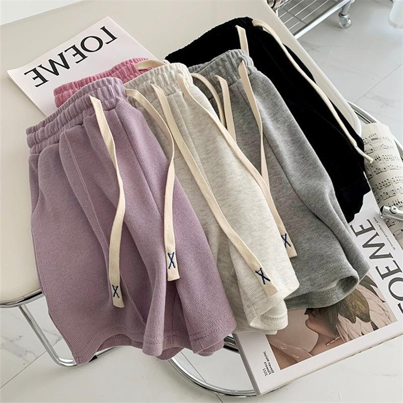 Ženski pamučni ljetni šorc, visok pojas, A‑linija širokih nogavica, kapri duljine, casual gradski stil