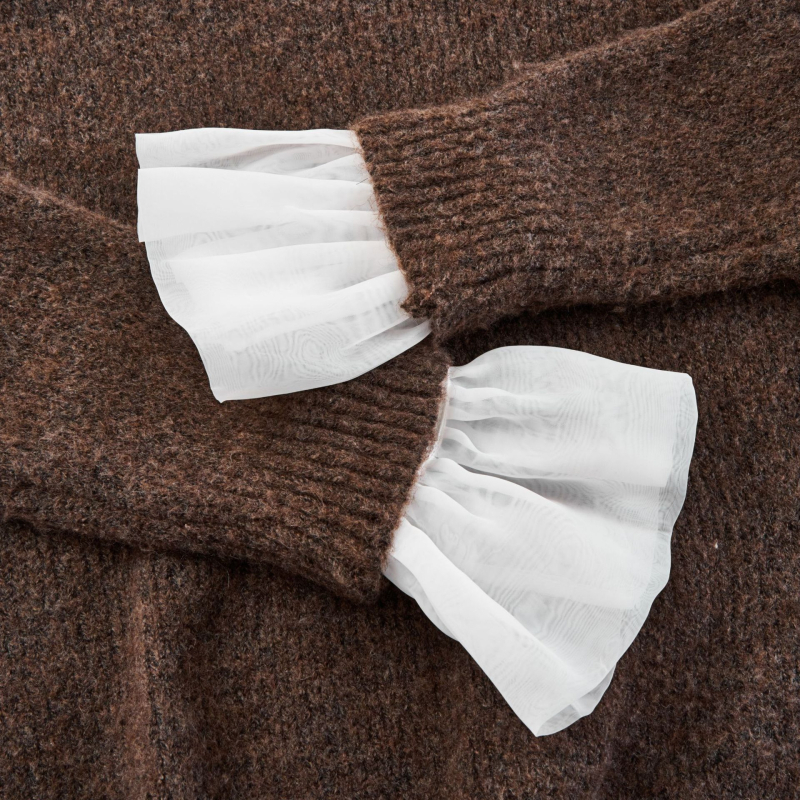 1 par dekorativnih rukava od šifona s plisiranim detaljima i manžetama za pulover, dodatak odjeći, odvojive manžetne