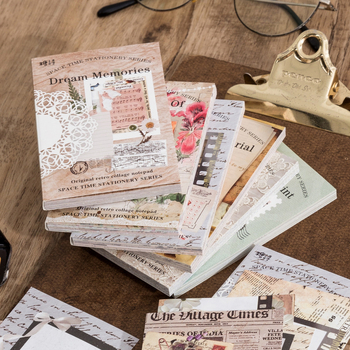 Sugar Poetry Caiet de notițe din seria Timp și Spațiu – Colaj retro cu fluturi pe film, decor DIY pentru agendă