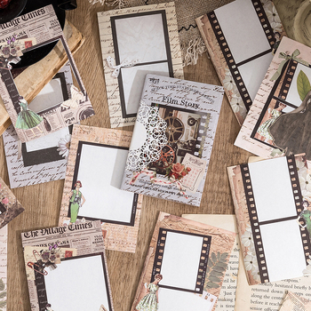 Sugar Poetry Caiet de notițe din seria Timp și Spațiu – Colaj retro cu fluturi pe film, decor DIY pentru agendă