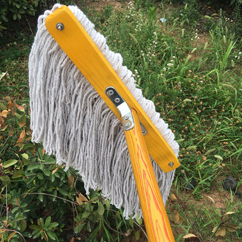 Kućni mop od pamukovog vlakna, apsorpcijski plosnati mop, drveni držač, glava 40 cm