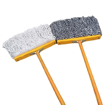 Kućni mop od pamukovog vlakna, apsorpcijski plosnati mop, drveni držač, glava 40 cm