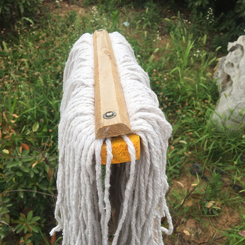 Kućni mop od pamukovog vlakna, apsorpcijski plosnati mop, drveni držač, glava 40 cm