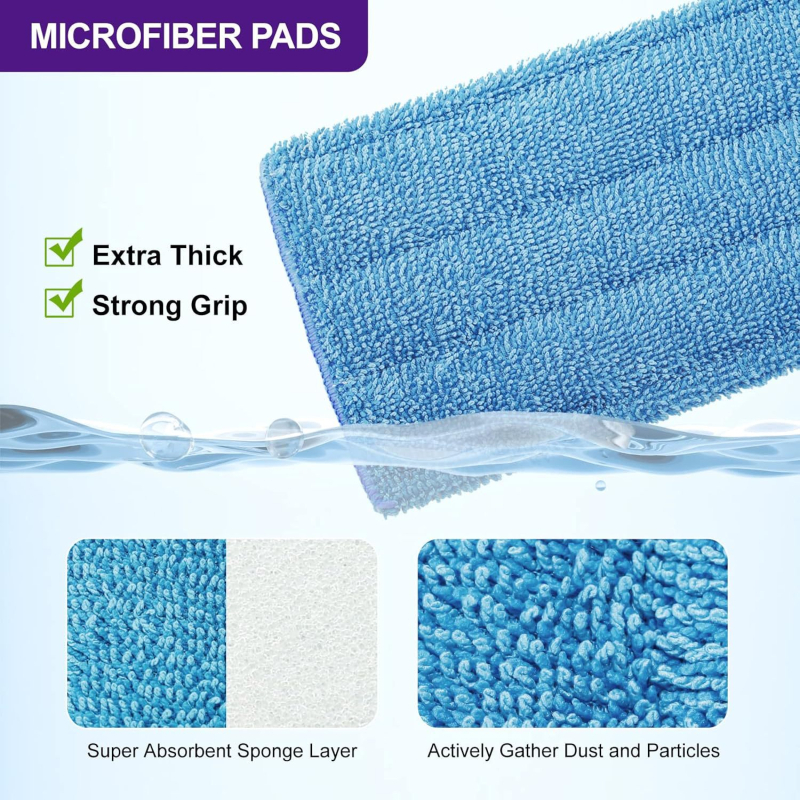 Zamjenski mikrovlaknasti jastučić za Swiffer WetJet plosnati mop – ponovno upotrebljiva glava mop