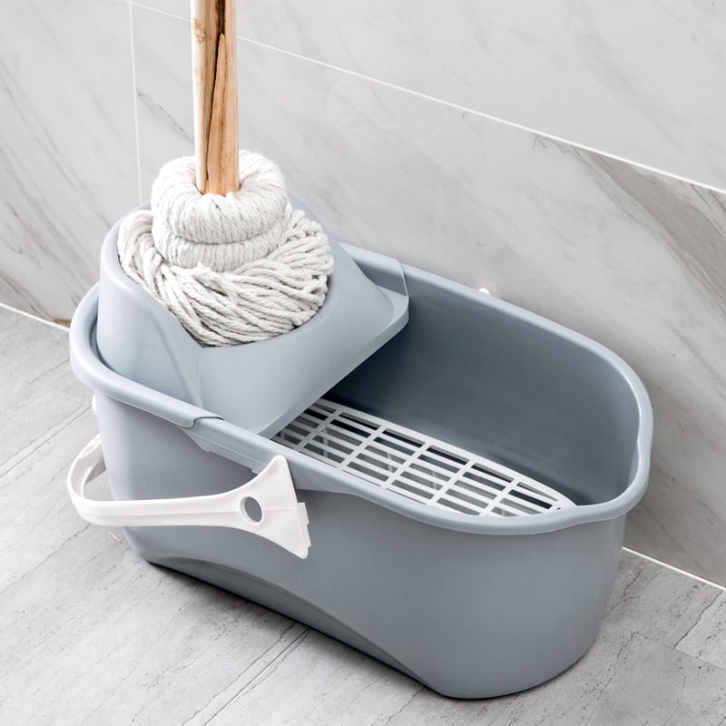 Kanta za mop s mrežicom i sustavom za cijeđenje, ojačana plastična kanta za kućni ravni mop
