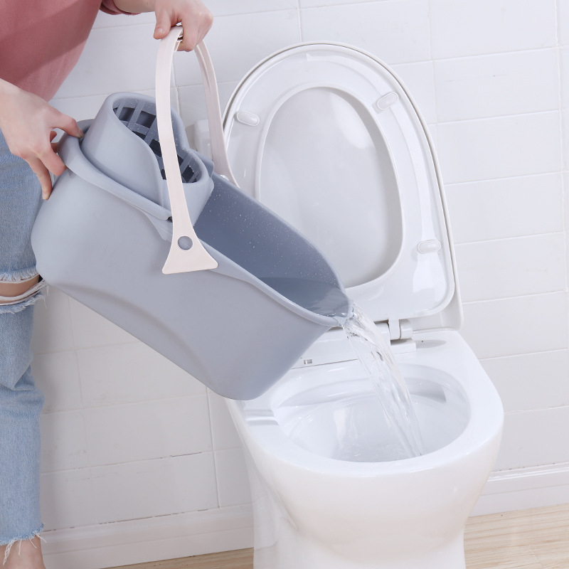 Kanta za mop s mrežicom i sustavom za cijeđenje, ojačana plastična kanta za kućni ravni mop