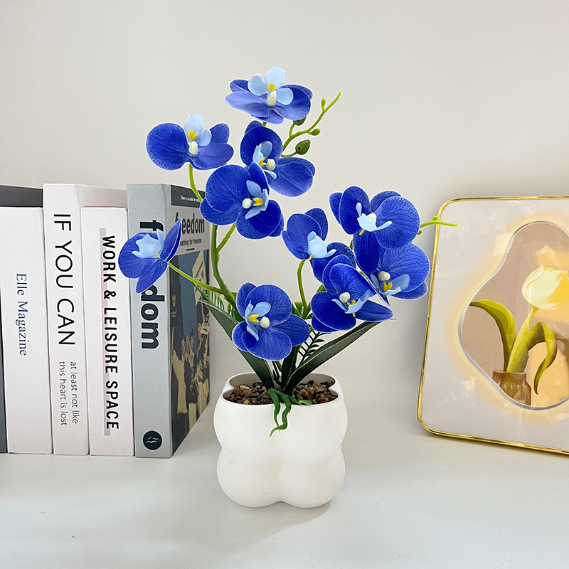 Nordijski stil četvrtasti uzorak orchid bonsai u vazi – dekor za ulaz i balkon