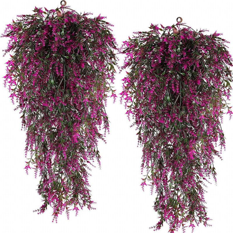 Umjetna viseća lavanda, zelena s lišćem, plastične vinove loze za stropnu dekoraciju i rekvizite za fotografiju
