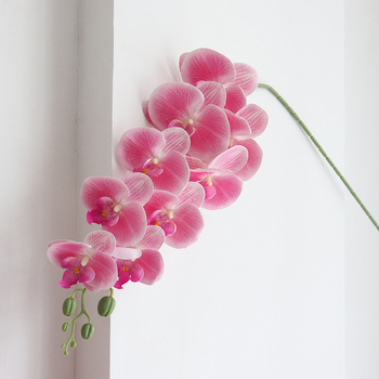 Bijela umjetna Phalaenopsis s devet glavama, tekstura 3D ispisa, elegantan dom i svadbena dekoracija