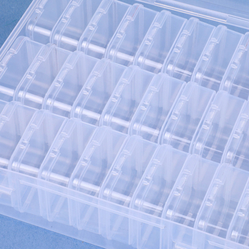 DIY set kutija za pohranu perlica za nokte i nakita – prozirni plastični organizator, PP, 22×17.5×6 cm, 1 L, mogućnost slaganja, otporan na prašinu