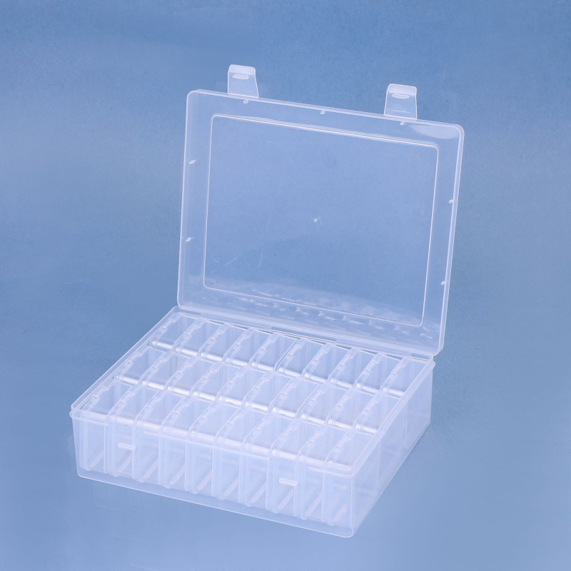 DIY set kutija za pohranu perlica za nokte i nakita – prozirni plastični organizator, PP, 22×17.5×6 cm, 1 L, mogućnost slaganja, otporan na prašinu