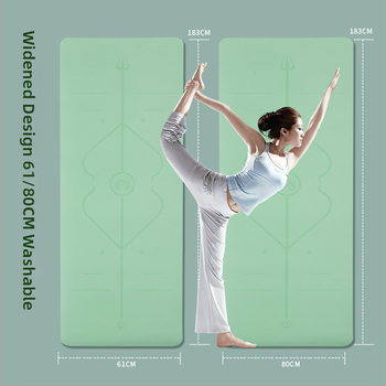 Joga prostirka od TPE, 183 x 61 cm, debljine 6 mm, visoke elastičnosti, protuklizna, apsorpcija udaraca, sklopiva