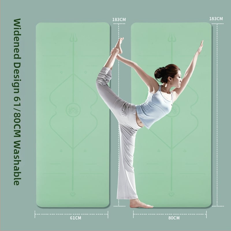 Joga prostirka od TPE, 183 x 61 cm, debljine 6 mm, visoke elastičnosti, protuklizna, apsorpcija udaraca, sklopiva