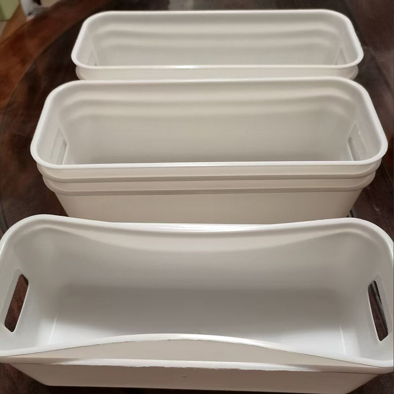 Bijeli stolni kutija za pohranu od plastike, pravokutnog oblika, za kozmetiku i grickalice, kuhinja, moderni minimalistički stil, velika kapaciteta