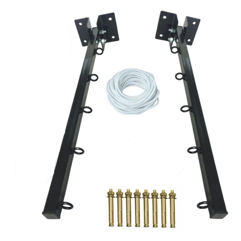Zidni sušilo za odjeću s dvostrukom šipkom, metalno, teleskopski, visoka nosivost