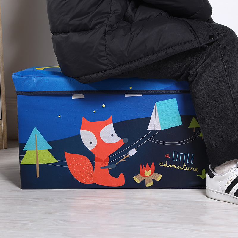 Sklopivi stolić za pohranu odjeće i igračaka, kućna kutija za organizaciju s crtanim dizajnom, 12 L, 60×30×35 cm