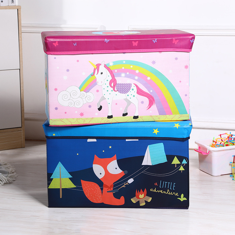 Sklopivi stolić za pohranu odjeće i igračaka, kućna kutija za organizaciju s crtanim dizajnom, 12 L, 60×30×35 cm