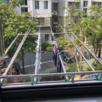 Debeli teleskopski štap za sušenje odjeće na balkon, gornja montaža, vanjska uporaba, galvanizirano čelično