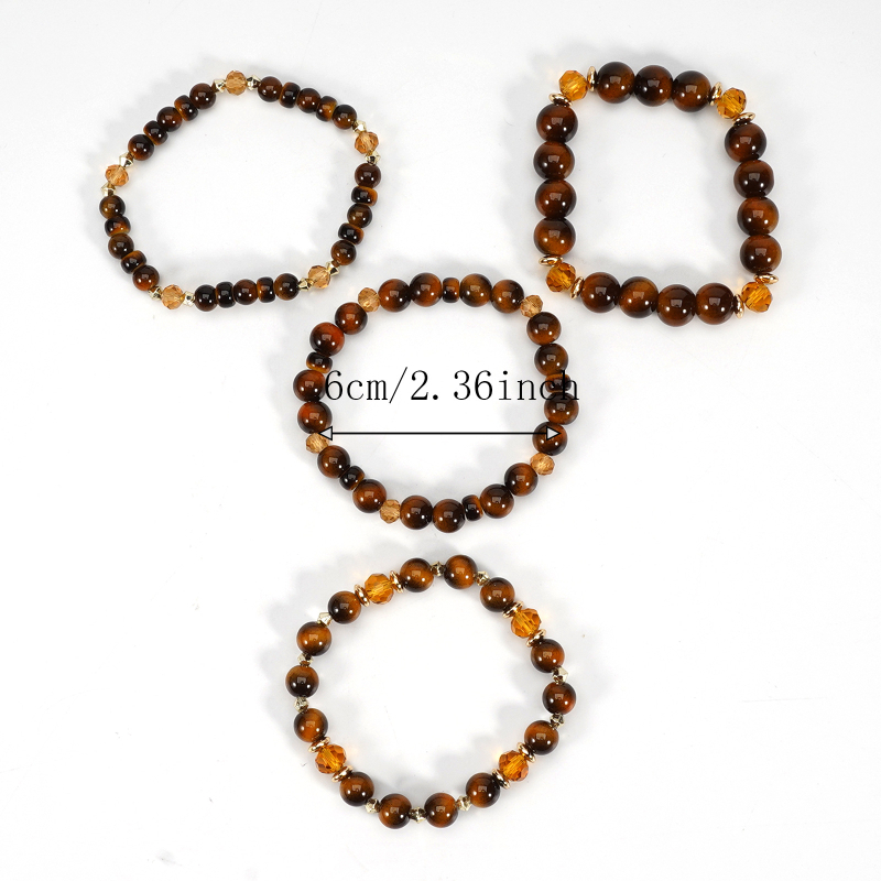 Klonirana narukvica od tigrovog oka s okruglim perlicama, unisex, 6-10 mm, Buddha perle