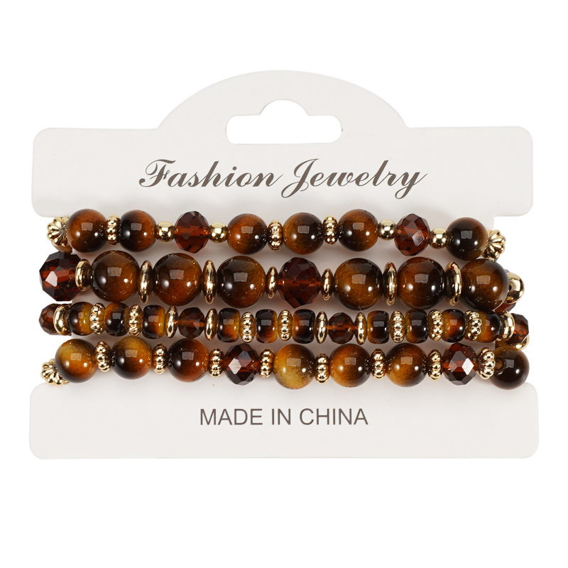 Klonirana narukvica od tigrovog oka s okruglim perlicama, unisex, 6-10 mm, Buddha perle