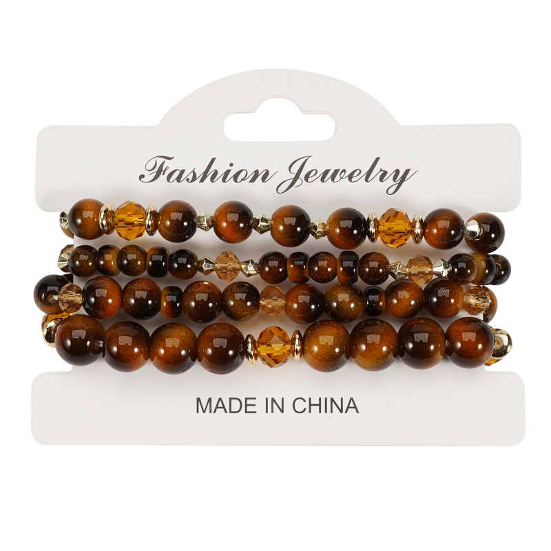 Klonirana narukvica od tigrovog oka s okruglim perlicama, unisex, 6-10 mm, Buddha perle