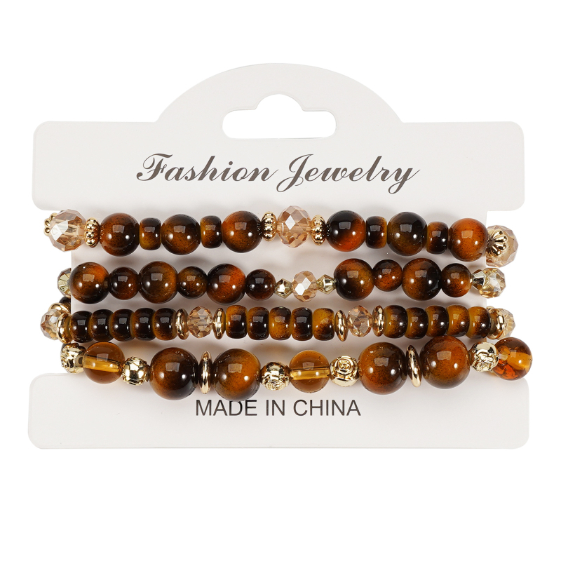 Klonirana narukvica od tigrovog oka s okruglim perlicama, unisex, 6-10 mm, Buddha perle