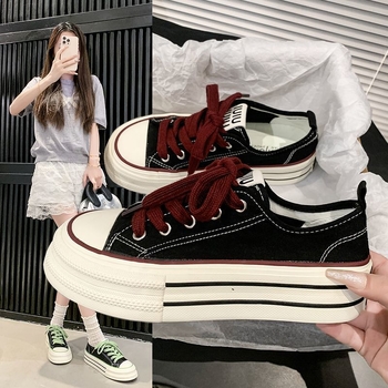 Női vászoncipők koreai stílusban, 2025 ősz, légáteresztő, magasságot növelő casual sneakers alacsony termetű nőknek