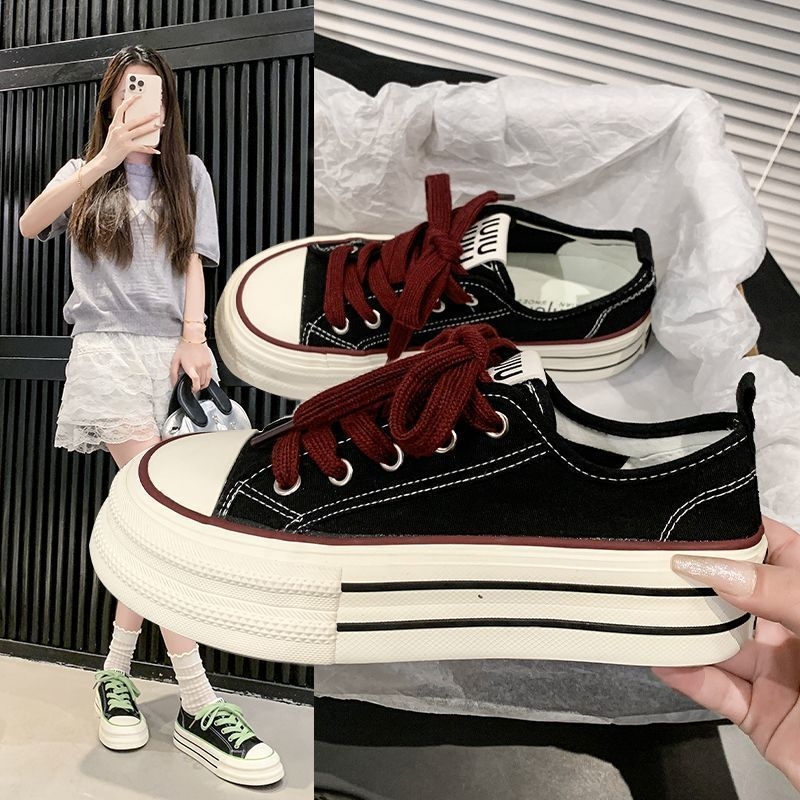 Női vászoncipők koreai stílusban, 2025 ősz, légáteresztő, magasságot növelő casual sneakers alacsony termetű nőknek