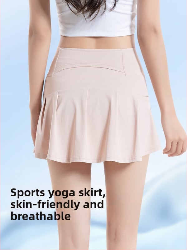 Ljetna sportska suknja od ice silk s podstavom za jogu, visokim pojasom, brzo sušenje, tenis suknja u A-line kroju