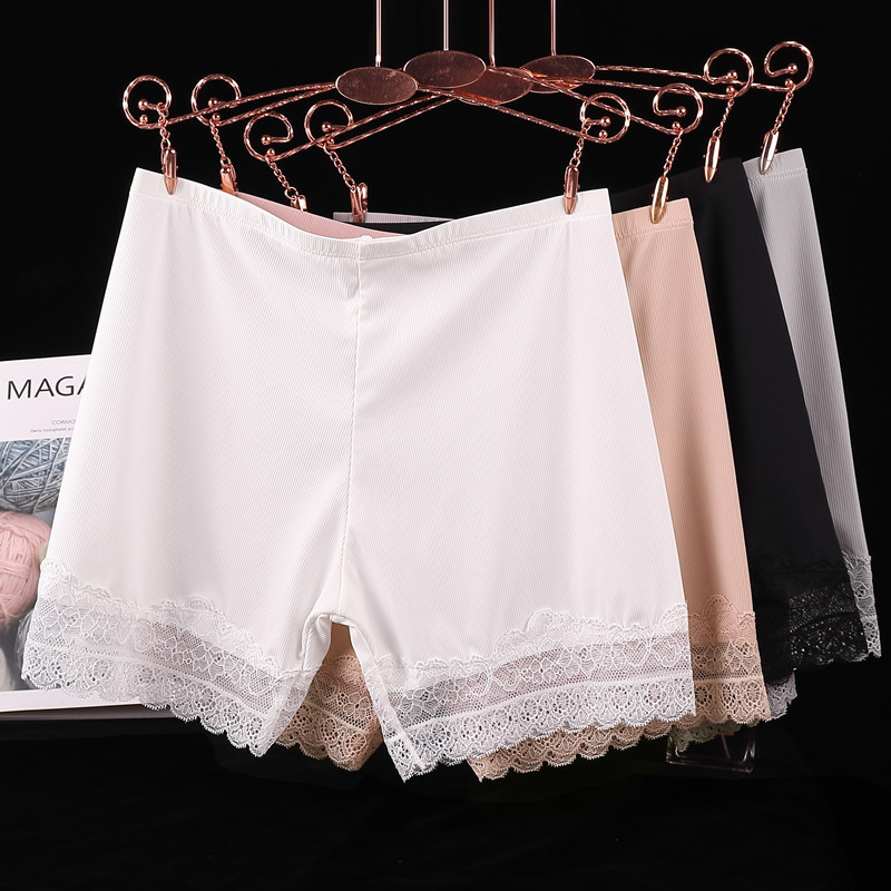 Nove sigurnosne šorceve od ice silk s ribanim uzorkom, duljine tri četvrtine, rub čipke, prozračne i pogodne za nošenje kao vanjski sloj