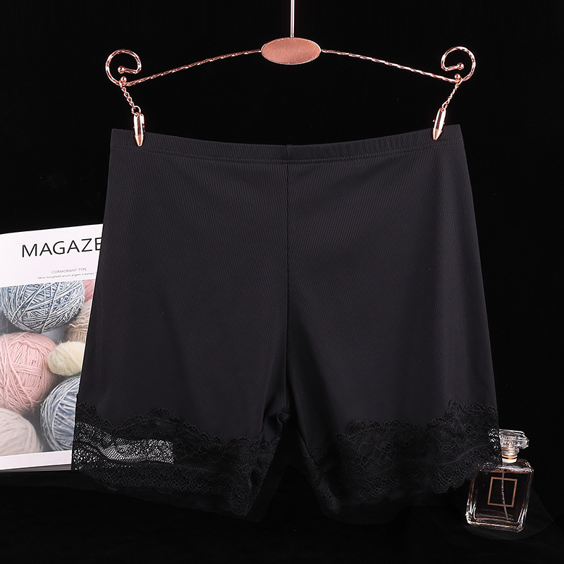 Nove sigurnosne šorceve od ice silk s ribanim uzorkom, duljine tri četvrtine, rub čipke, prozračne i pogodne za nošenje kao vanjski sloj