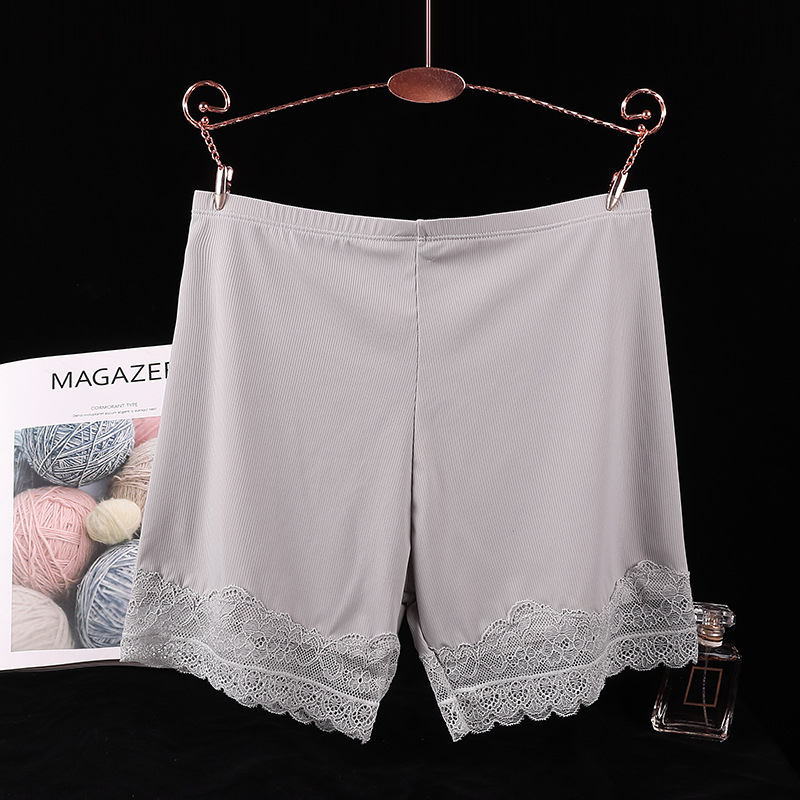 Nove sigurnosne šorceve od ice silk s ribanim uzorkom, duljine tri četvrtine, rub čipke, prozračne i pogodne za nošenje kao vanjski sloj
