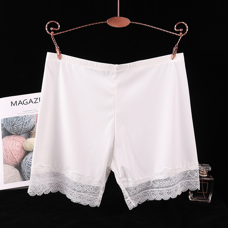Nove sigurnosne šorceve od ice silk s ribanim uzorkom, duljine tri četvrtine, rub čipke, prozračne i pogodne za nošenje kao vanjski sloj