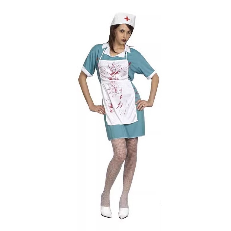 Halloween kostim: krvava sestra za cosplay, rekvizit kirurga