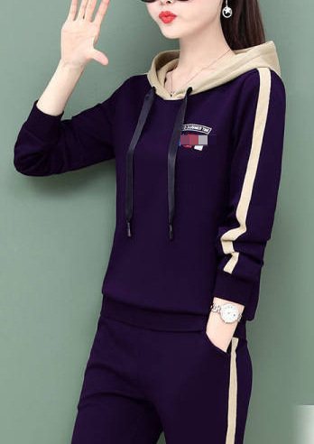 Ženski dvodijelni sportski set s kapuljačom i hlačama, plus veličina, korejski stil.