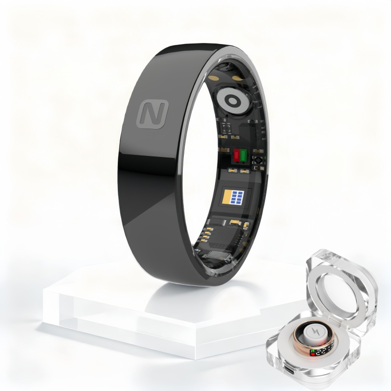 Keramički pametni prsten s NFC pristupom, praćenje srčanog ritma, zasićenost krvi kisikom i san, praćenje, IP68 vodootporan, Bluetooth