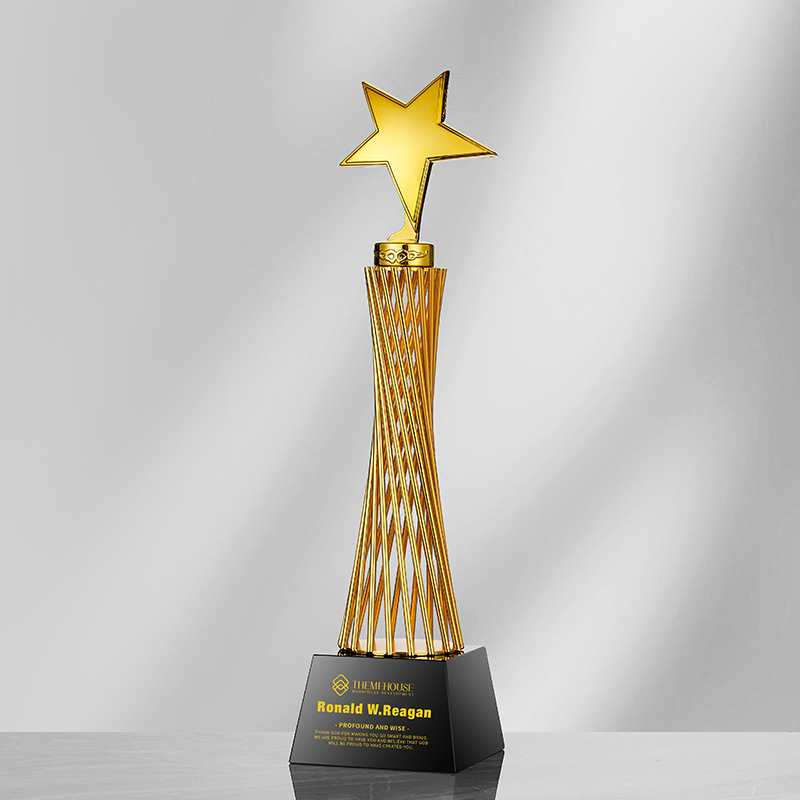 Kristalni trofej za korporativne događaje, nagrada za tim, metalni ukras, dimenzije 30,5 × 8 cm, prilagodljivo logo