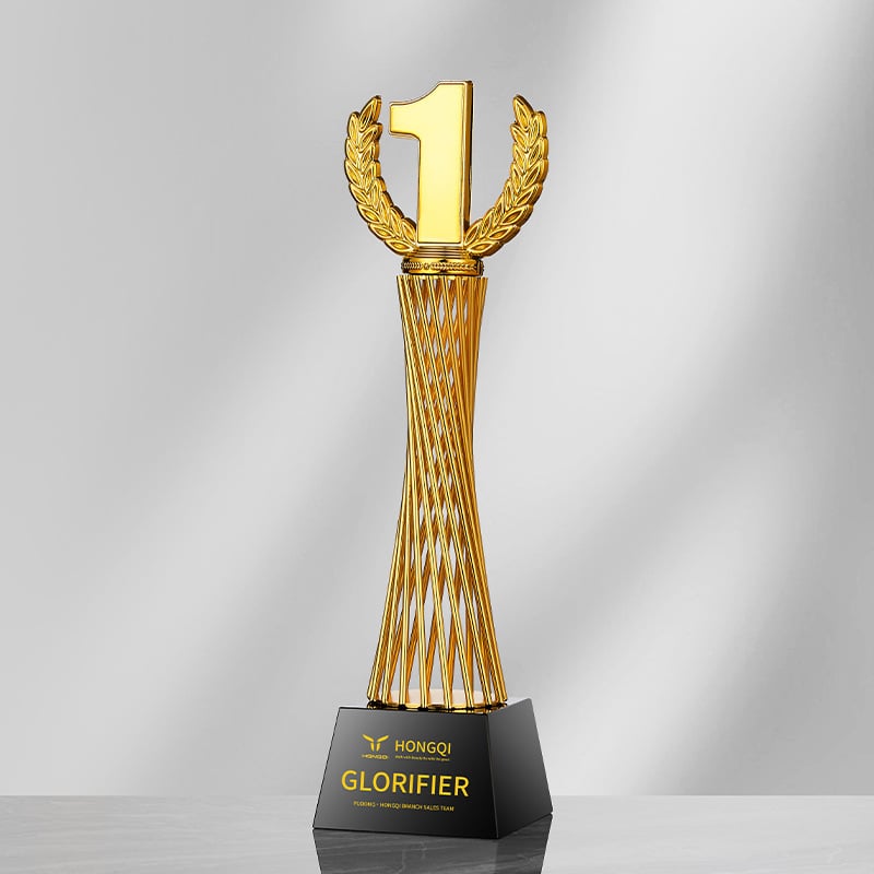 Kristalni trofej za korporativne događaje, nagrada za tim, metalni ukras, dimenzije 30,5 × 8 cm, prilagodljivo logo
