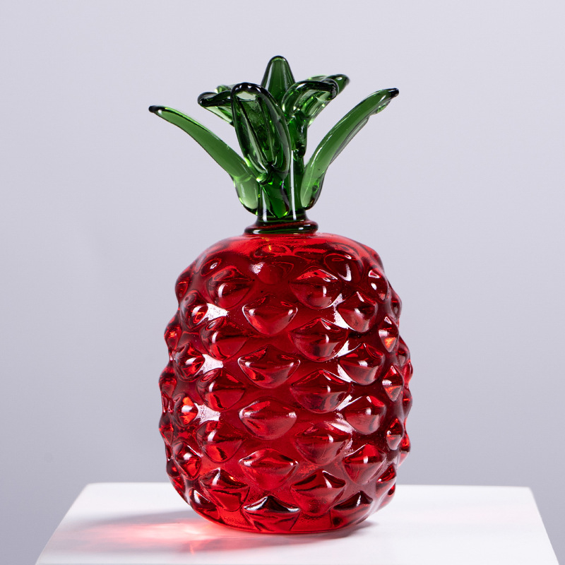 Krištalni ananas ukras s motivom Ruyi, dekor za hodnik i ormar, žuto staklo, 5 cm