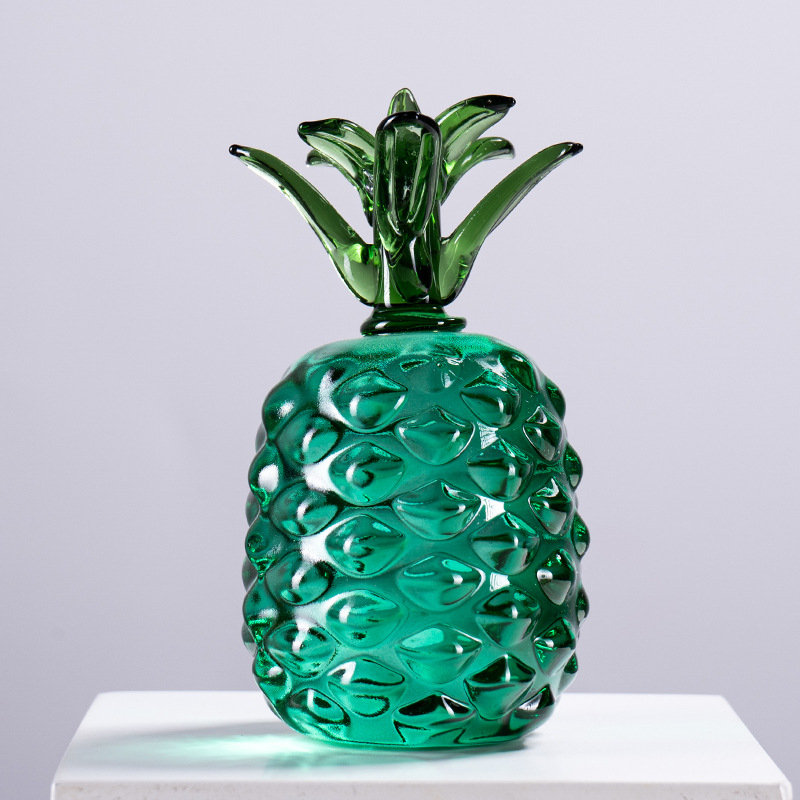 Krištalni ananas ukras s motivom Ruyi, dekor za hodnik i ormar, žuto staklo, 5 cm